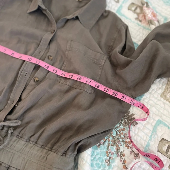 Faherty Arlie Day Jumpsuit Safari Linen Blend Green - Picture 8 of 11